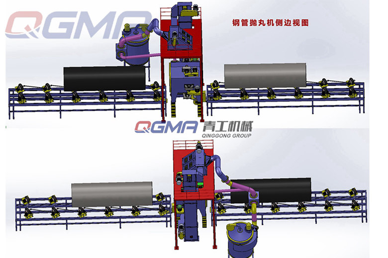 鋼管內外壁拋丸機的工作原理